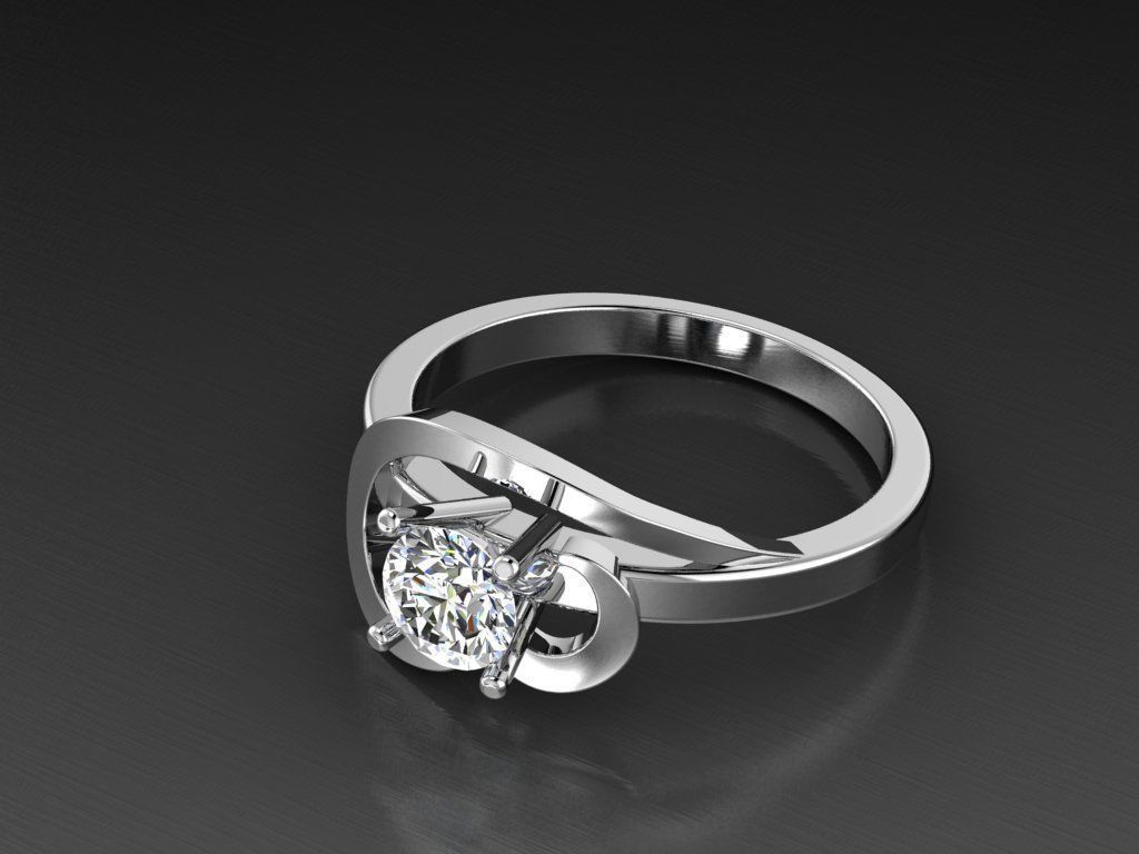 Diamond Jewelry Female Ring 3D print model 3D print model_2