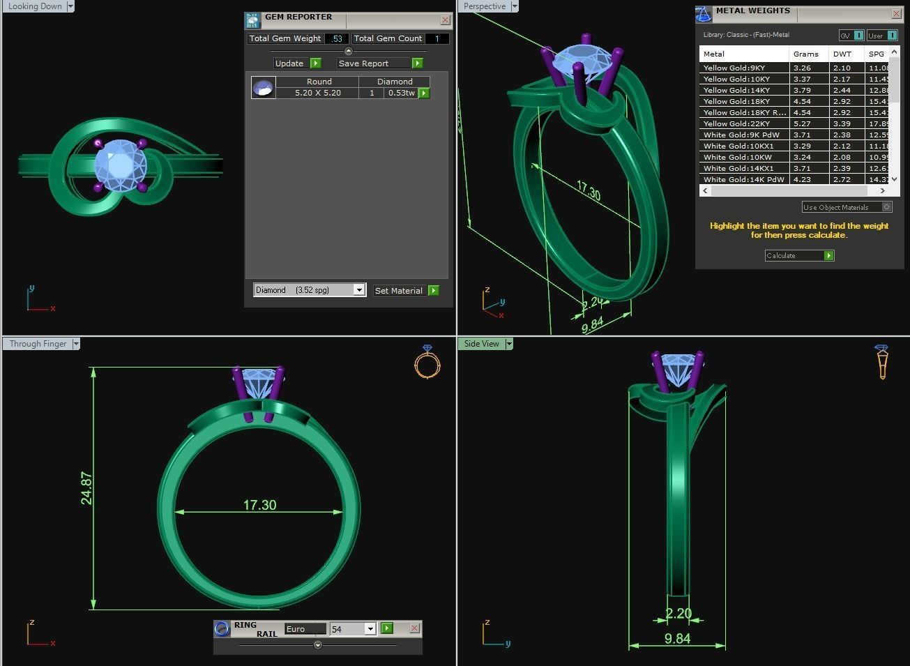 Diamond Jewelry Female Ring 3D print model 3D print model_4