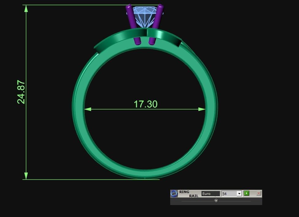 Diamond Jewelry Female Ring 3D print model 3D print model_5