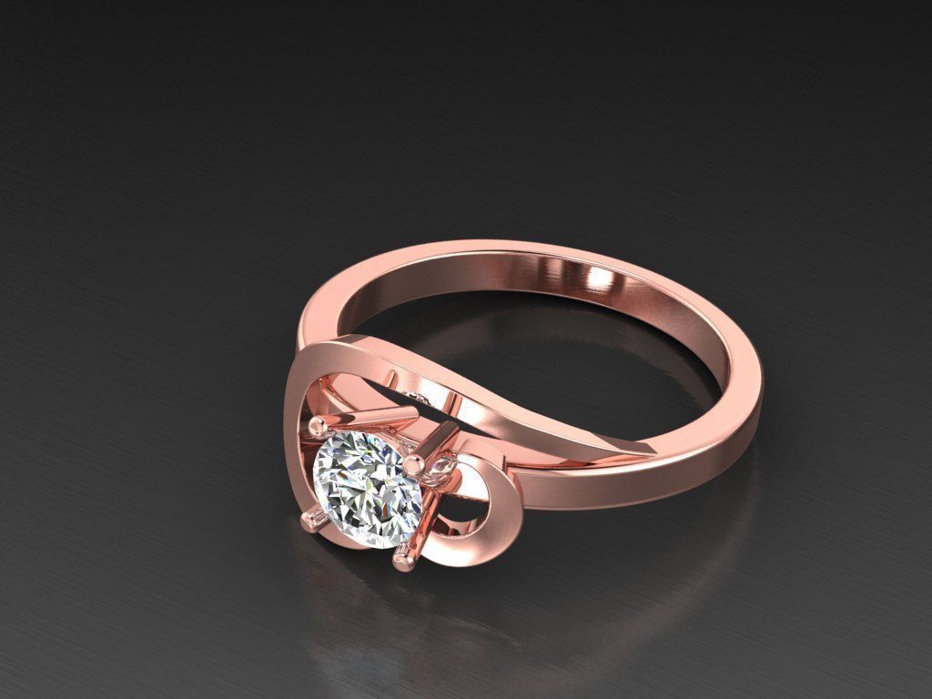 Diamond Jewelry Female Ring 3D print model 3D print model_9