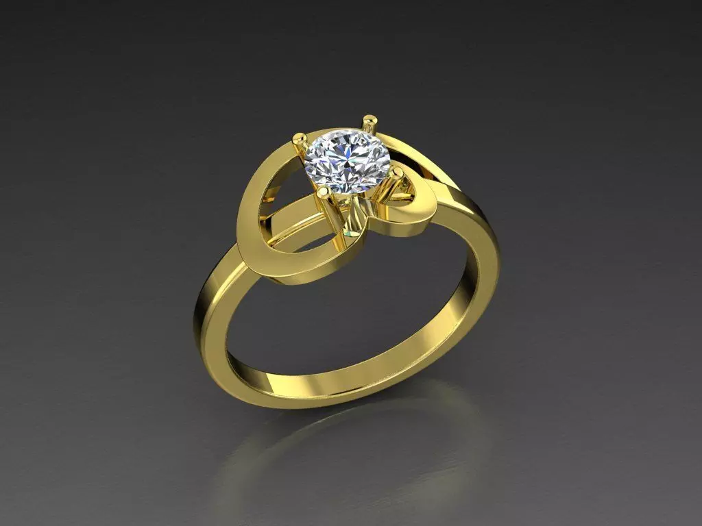 Diamond Jewelry Female Ring 3D print model 3D print model_0