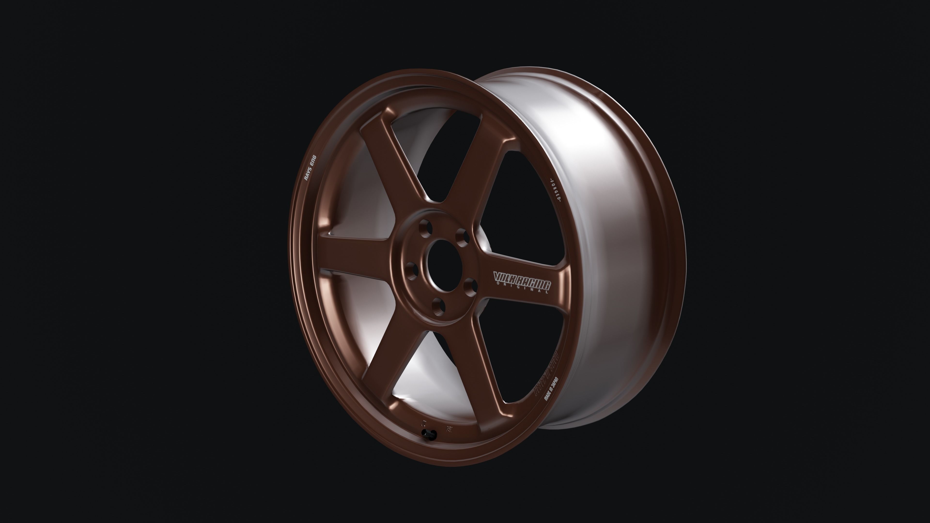 Car Wheel Rims Volk Racing TE37 Free 3D model_1
