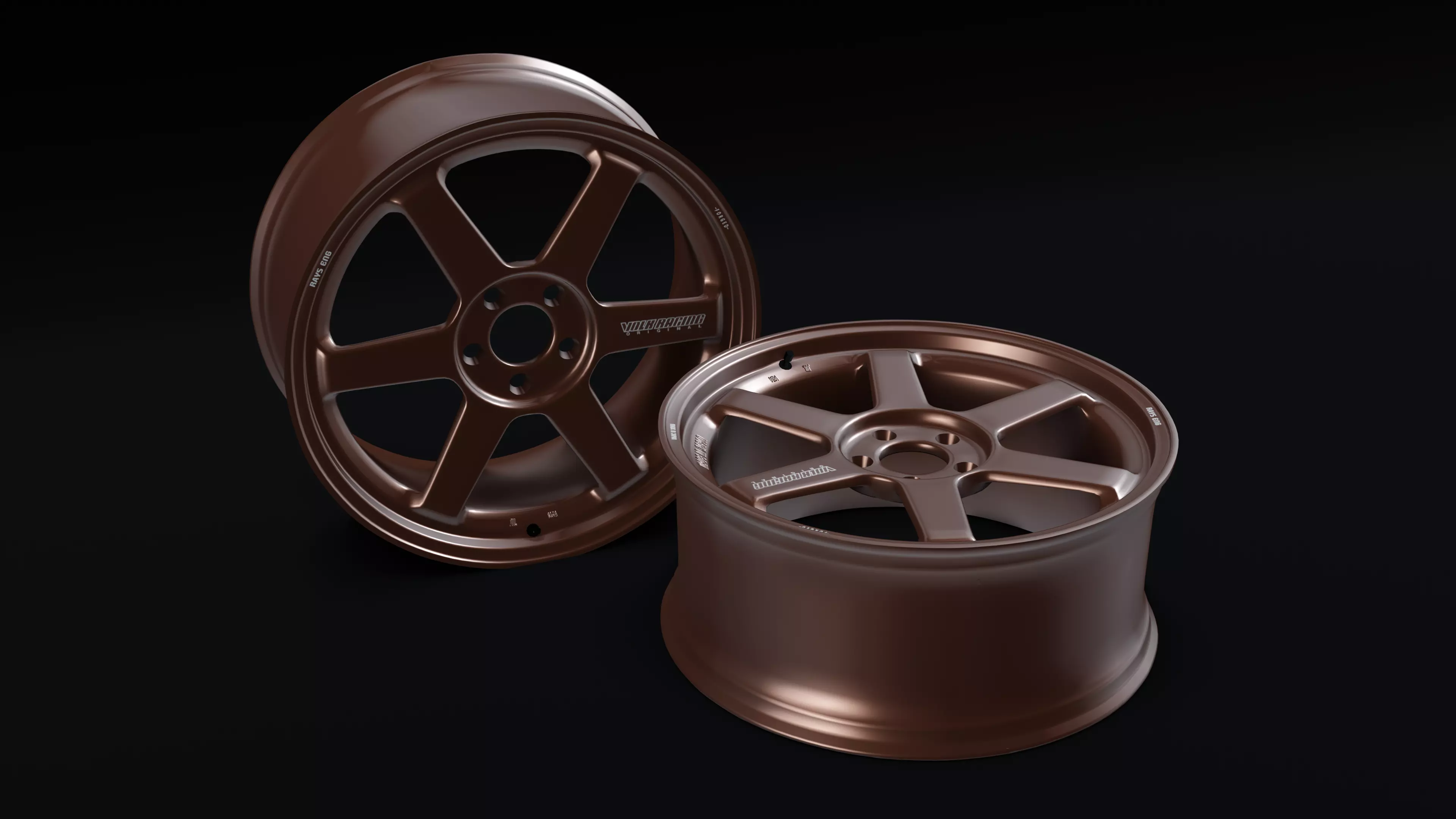 Car Wheel Rims Volk Racing TE37 Free 3D model_0