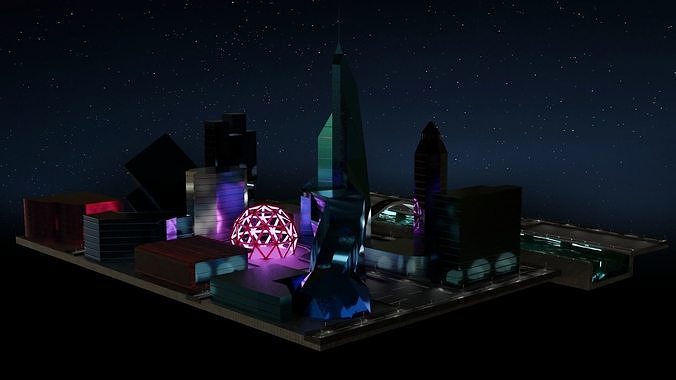 Modern City  Low-poly 3D model