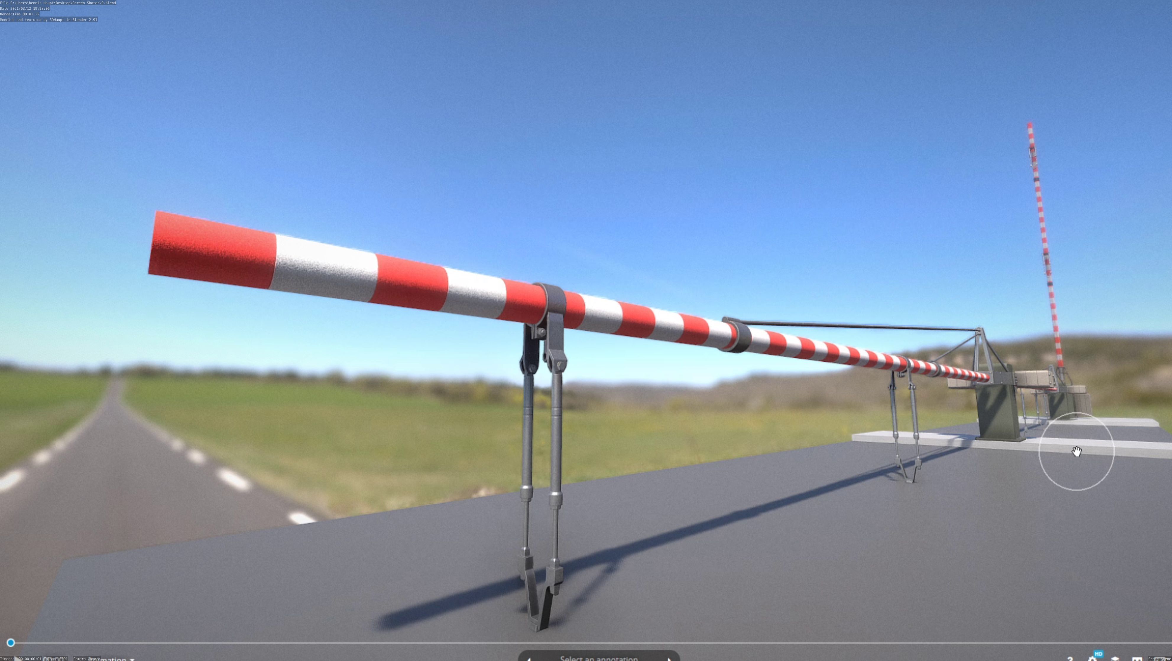 Low-Poly Railroad Barrier 9m Low-poly 3D model_93