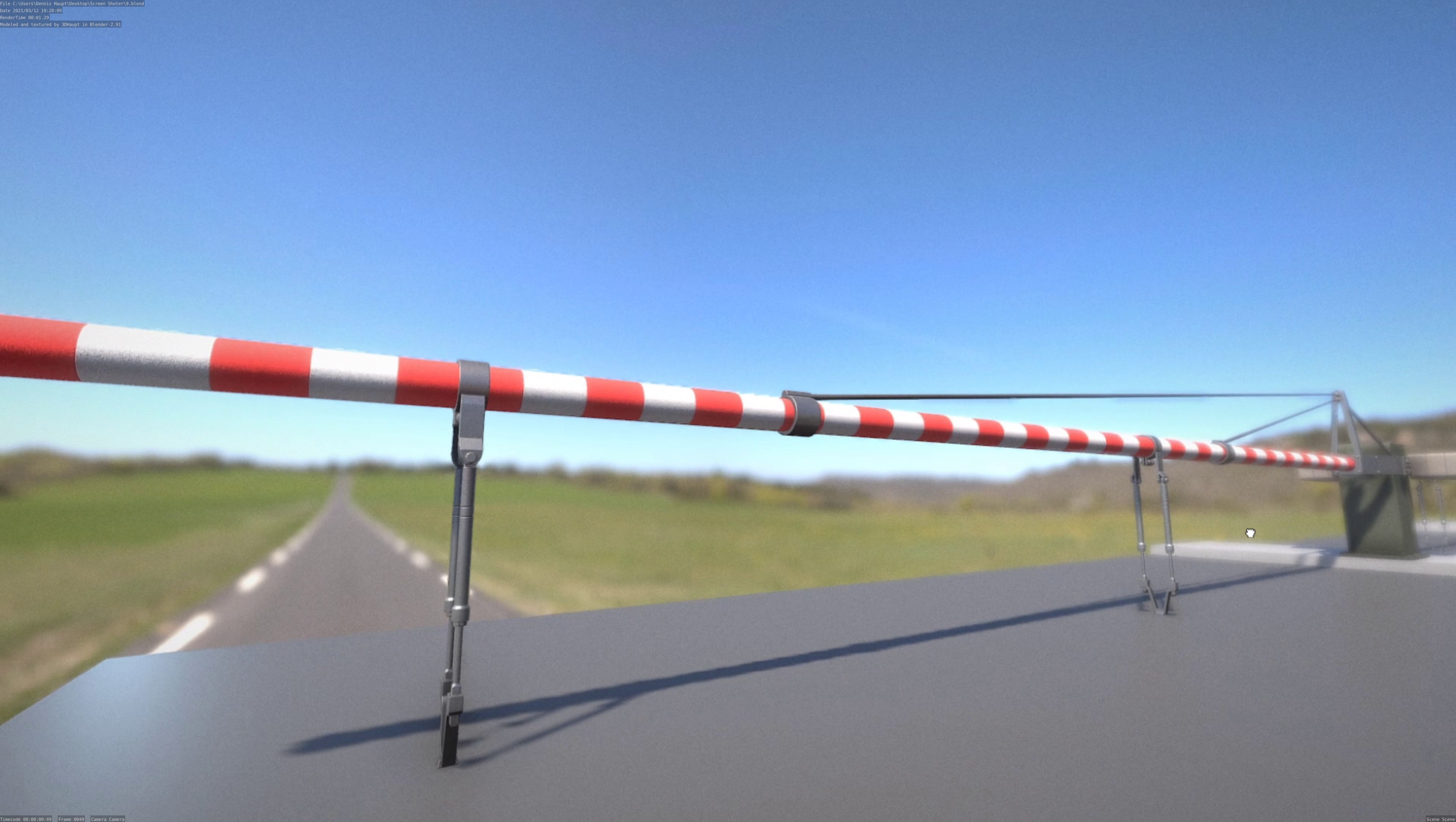 Low-Poly Railroad Barrier 9m Low-poly 3D model_98