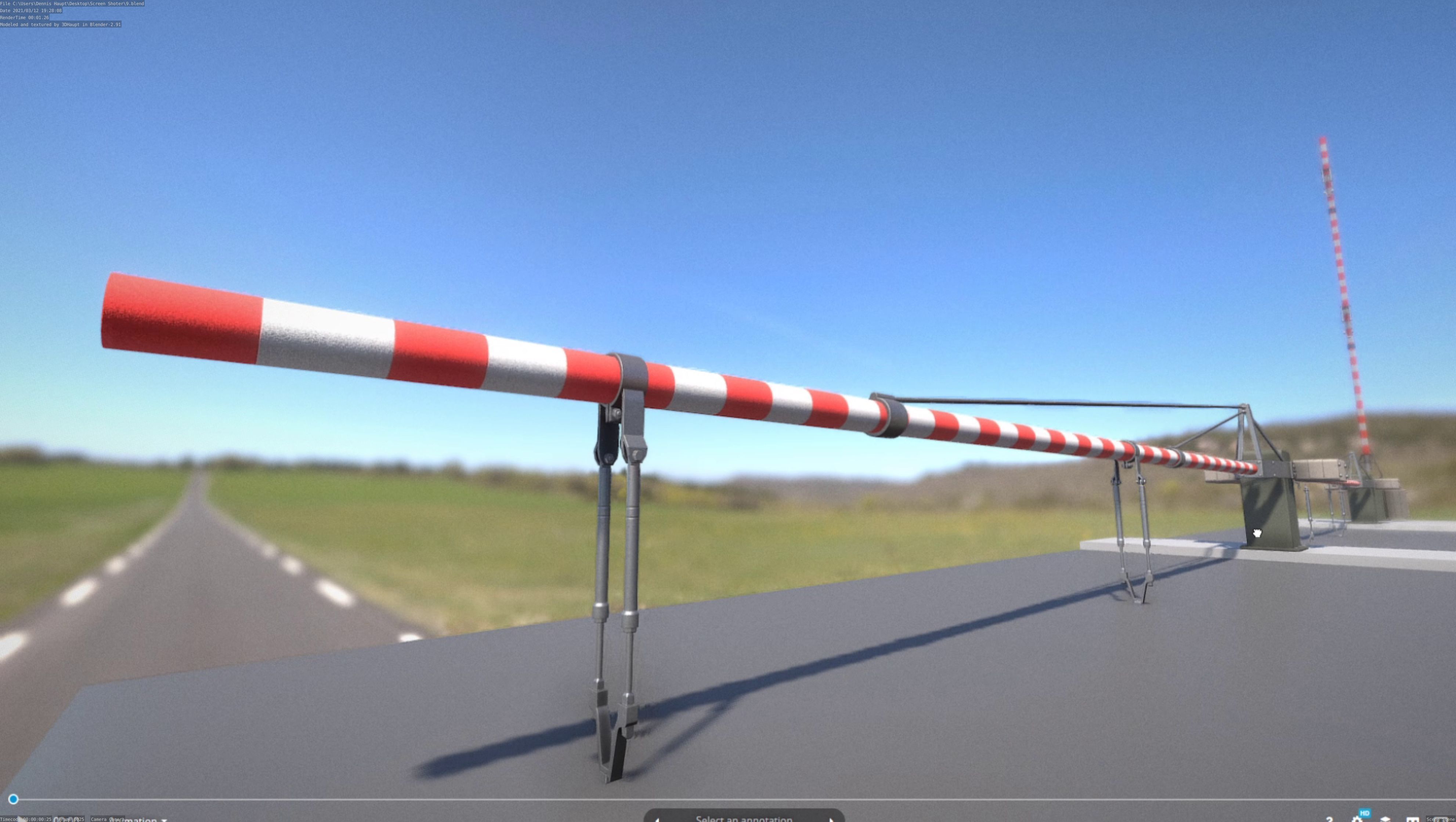 Low-Poly Railroad Barrier 9m Low-poly 3D model_99