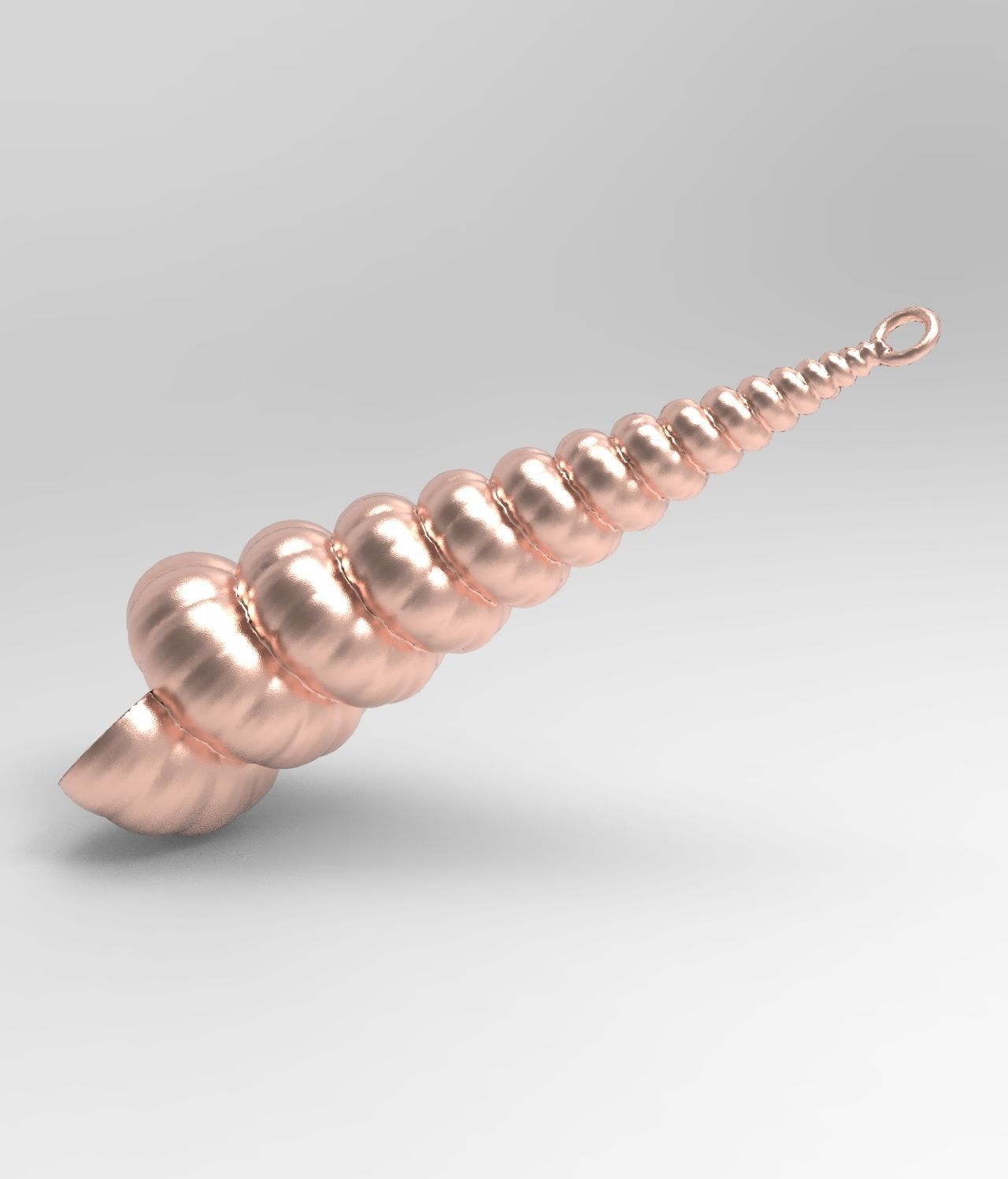 Cochlea - Snail Mollusc Charm 3D Model - 3D Printing Charm  3D print model_3