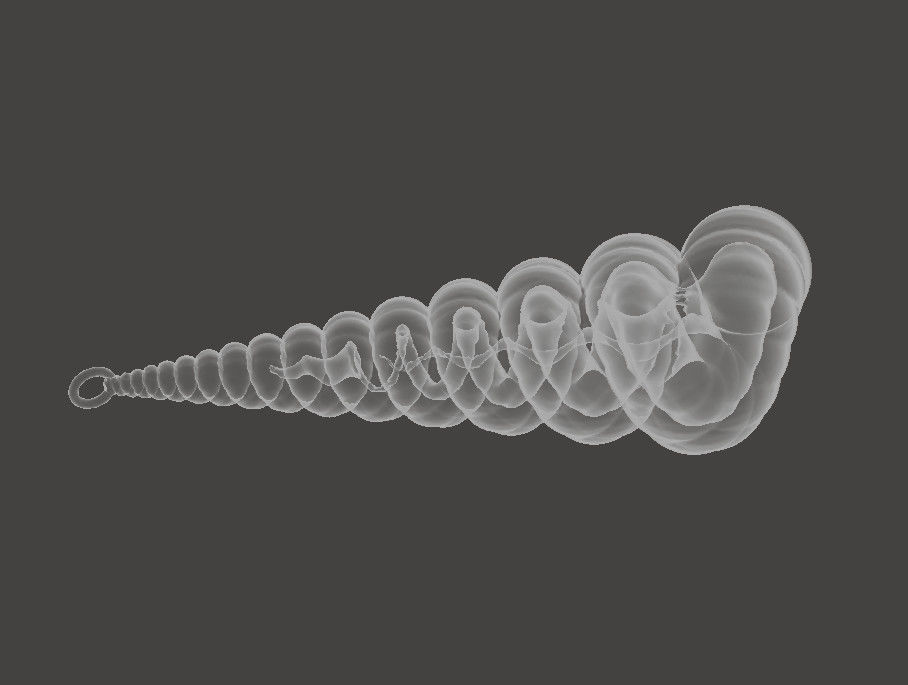 Cochlea - Snail Mollusc Charm 3D Model - 3D Printing Charm  3D print model_4