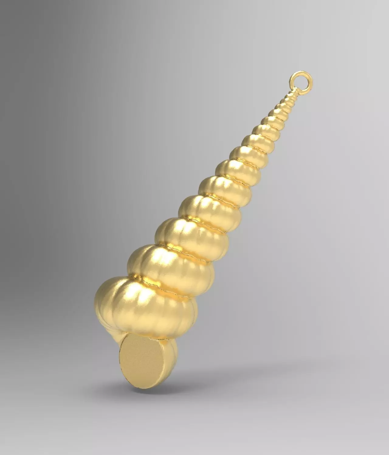 Cochlea - Snail Mollusc Charm 3D Model - 3D Printing Charm  3D print model_0