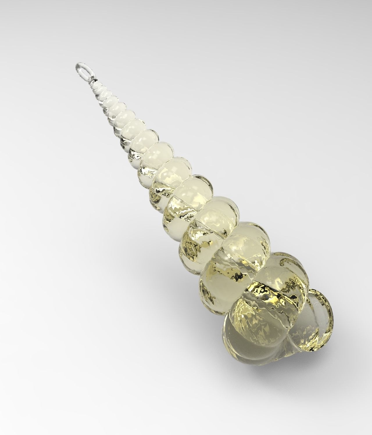 Cochlea - Snail Mollusc Charm 3D Model - 3D Printing Charm  3D print model_2