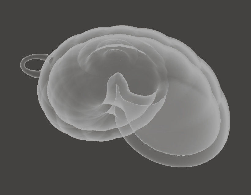 Shell - Snail Mollusc Charm 3D Model - 3D Printing Charm  3D print model_4