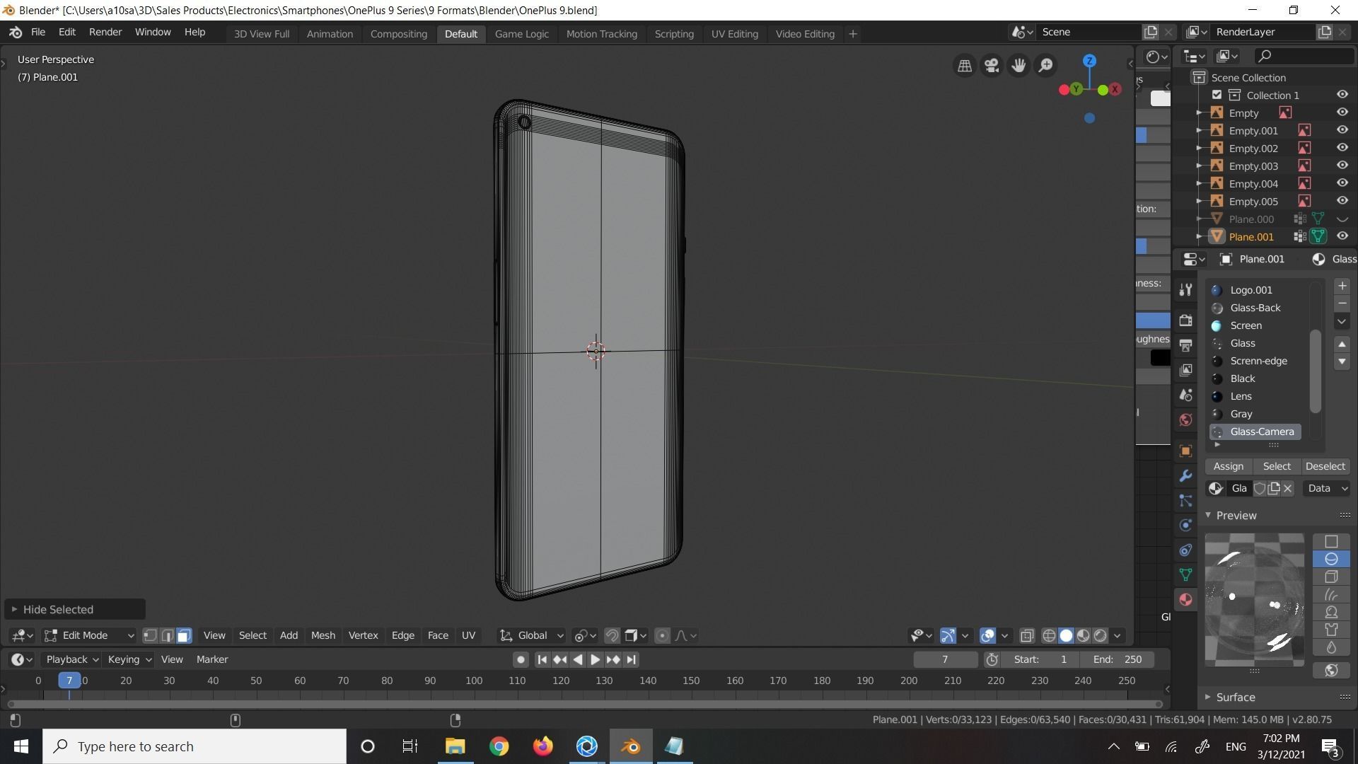 OnePlus 9 in All Official Colors Low-poly 3D model_9
