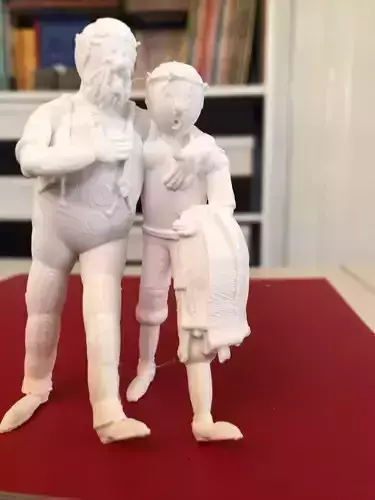 Tintin and Haddock in the dessert 3D print model