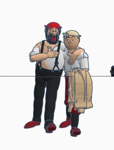 Tintin and Haddock in the dessert 3D print model_1