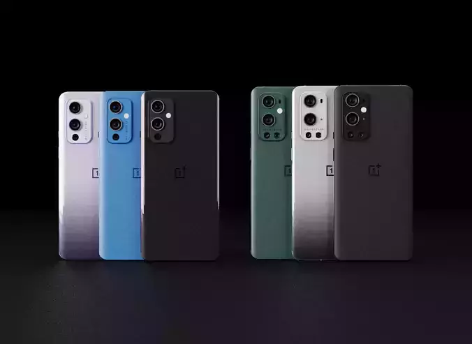 OnePlus 9 and 9 Pro in All Official Colors 3D Model Collection