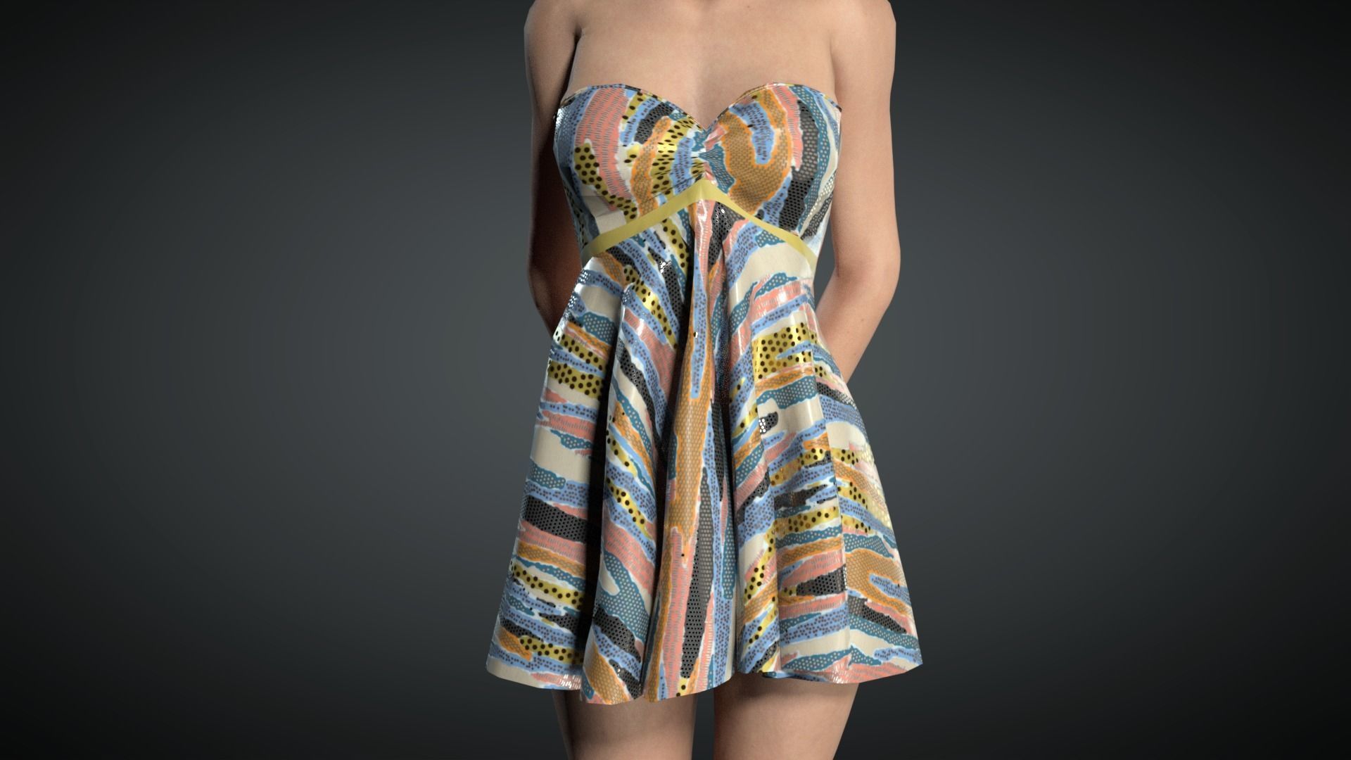 Dancing Dress 3D model rigged | CGTrader