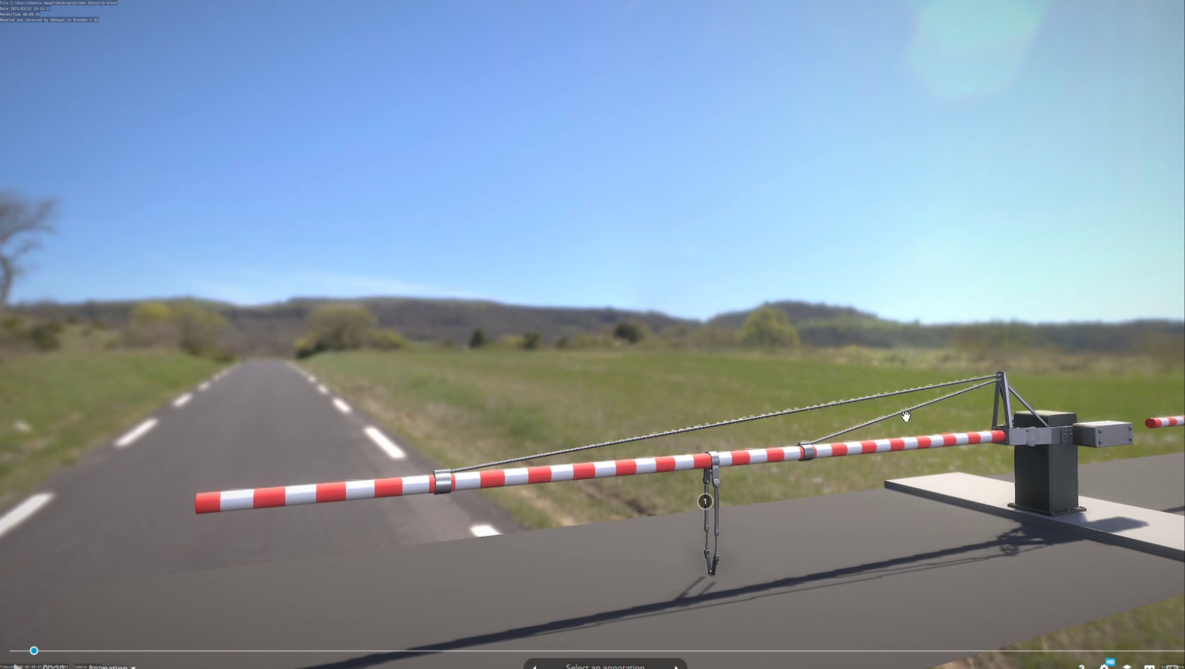 Low-Poly Railroad Barrier 8m Low-poly 3D model_19