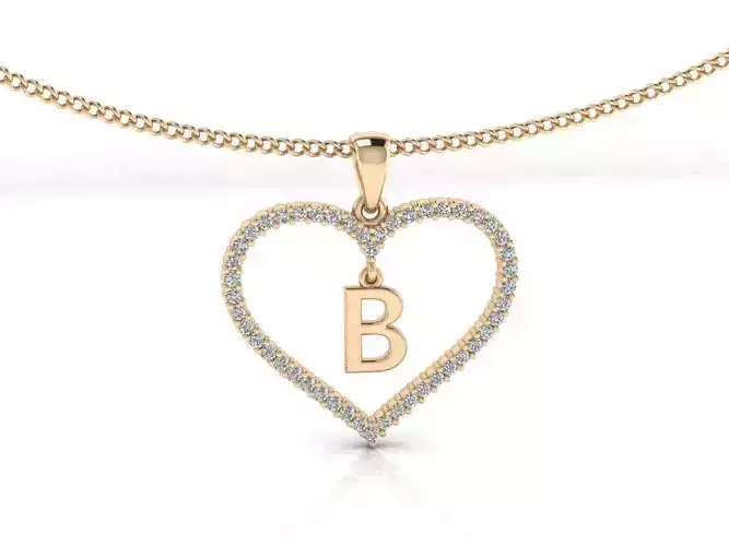 Heart Alphabet B 3D print model
