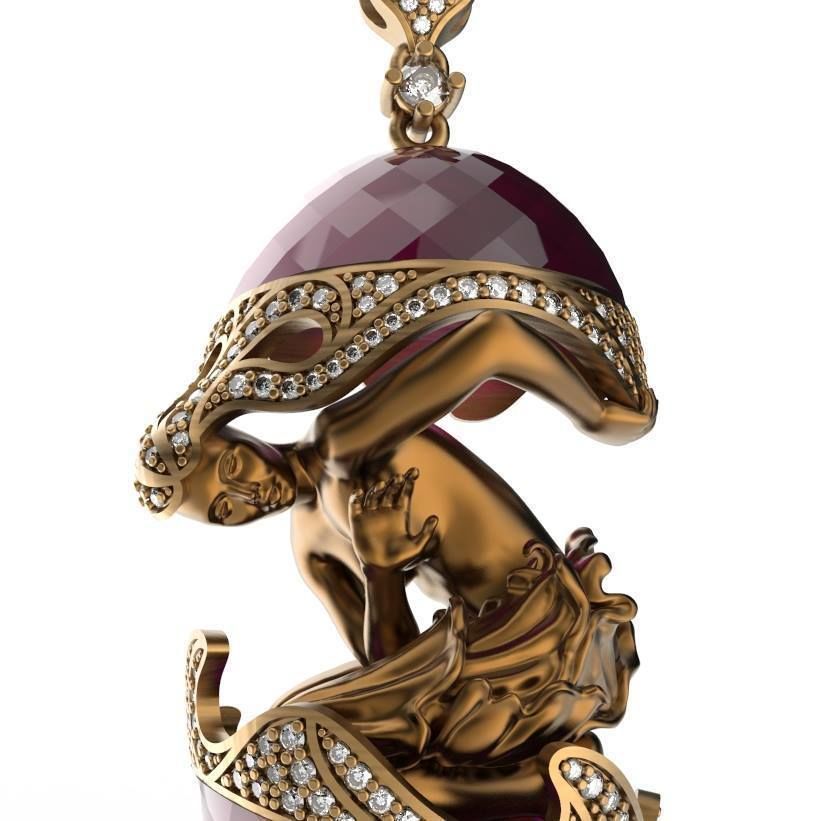 Magerit pendant with dragon 3D print model_1