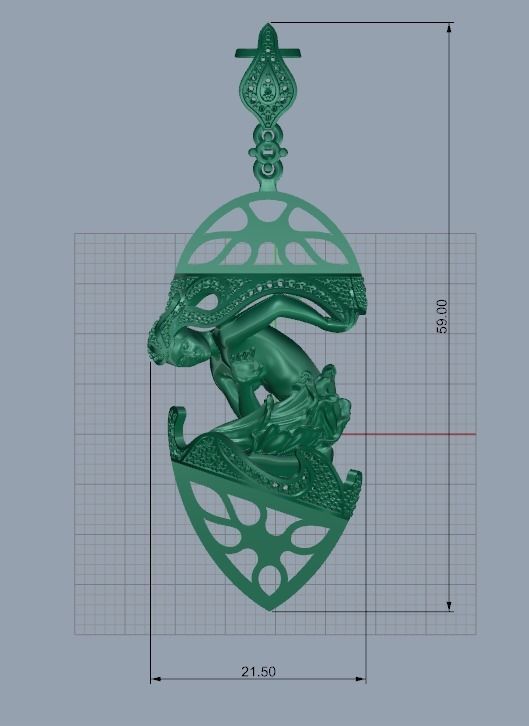 Magerit pendant with dragon 3D print model_8