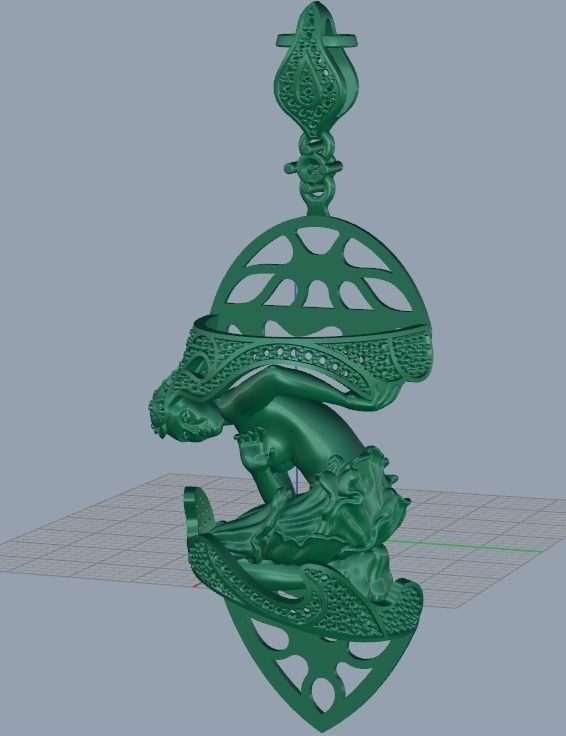 Magerit pendant with dragon 3D print model_2