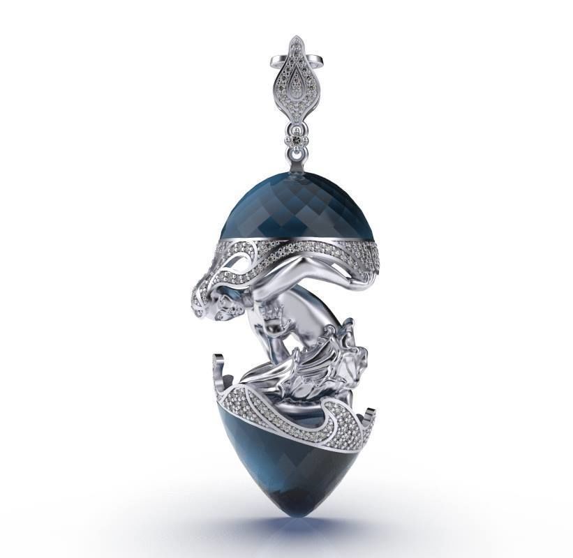 Magerit pendant with dragon 3D print model_3