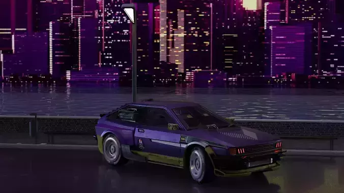 CyberCar car Free low-poly 3D model