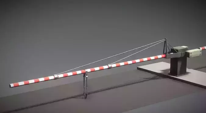 Low-Poly Railroad Barrier 7m Low-poly 3D model
