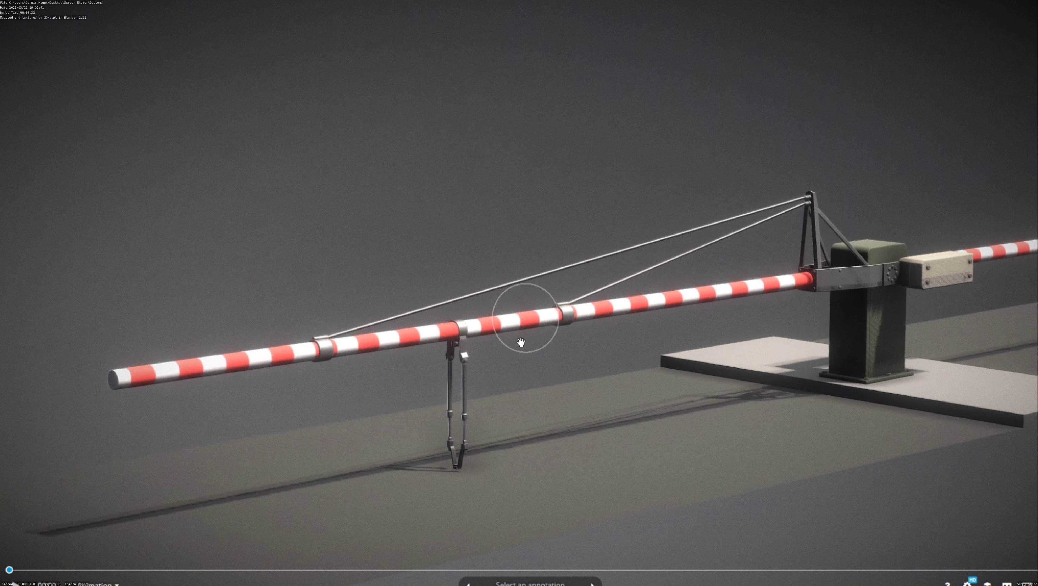 Low-Poly Railroad Barrier 7m Low-poly 3D model_43