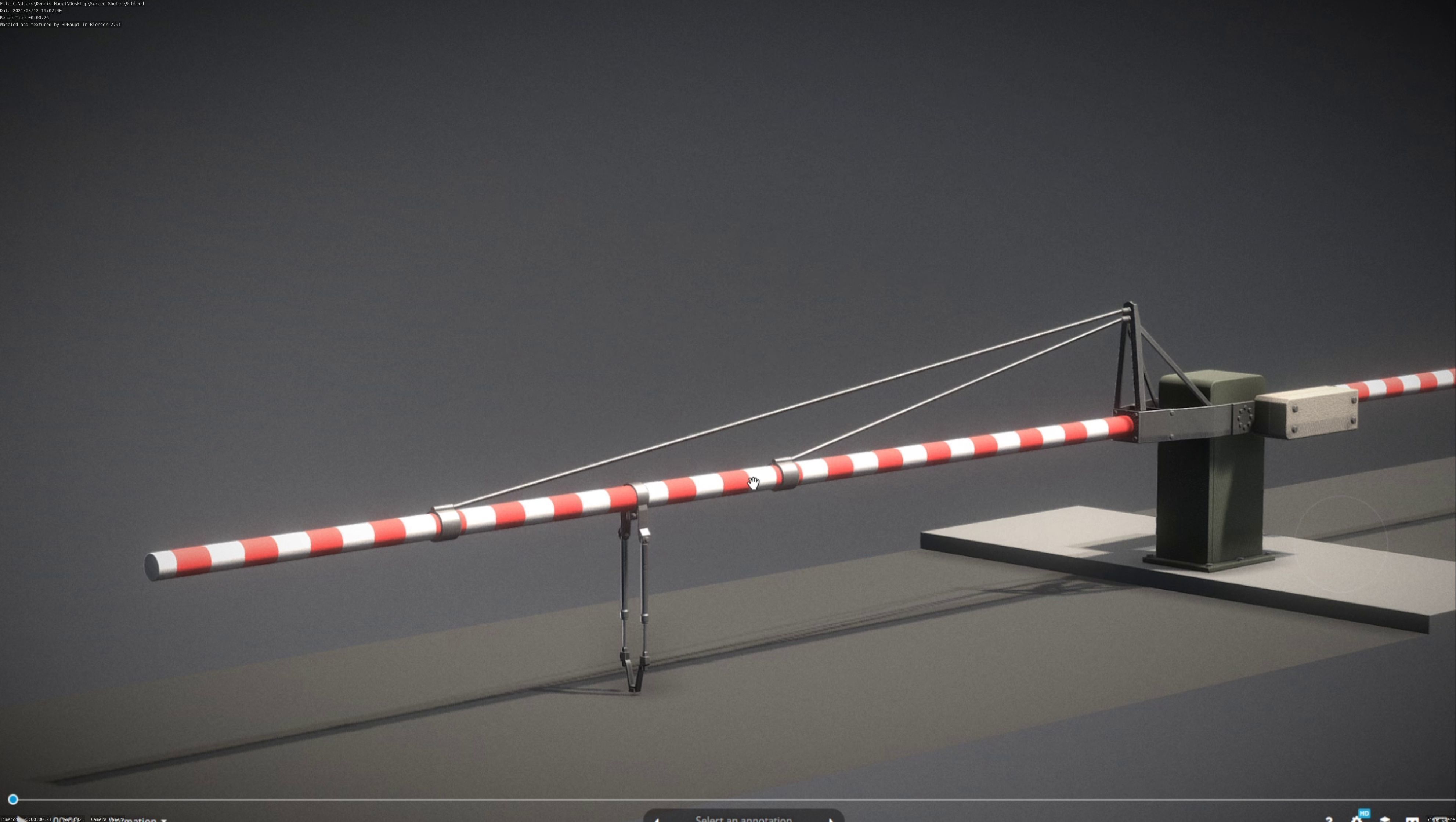 Low-Poly Railroad Barrier 7m Low-poly 3D model_19