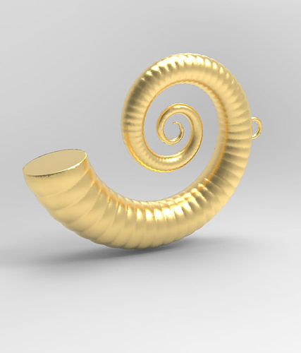 Cockleshell - Snail Mollusc Charm 3D Model - 3D Printing Charm  3D print model