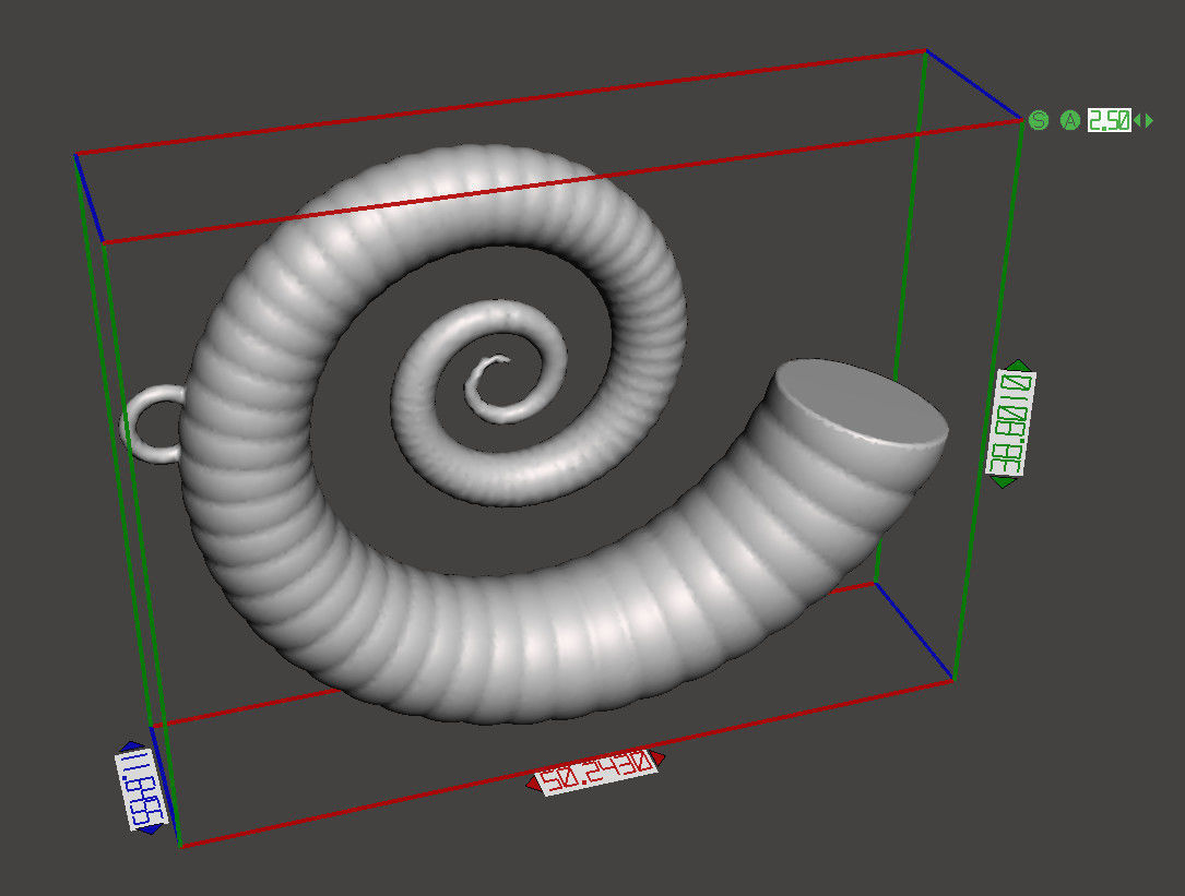 Cockleshell - Snail Mollusc Charm 3D Model - 3D Printing Charm 3D print model_5