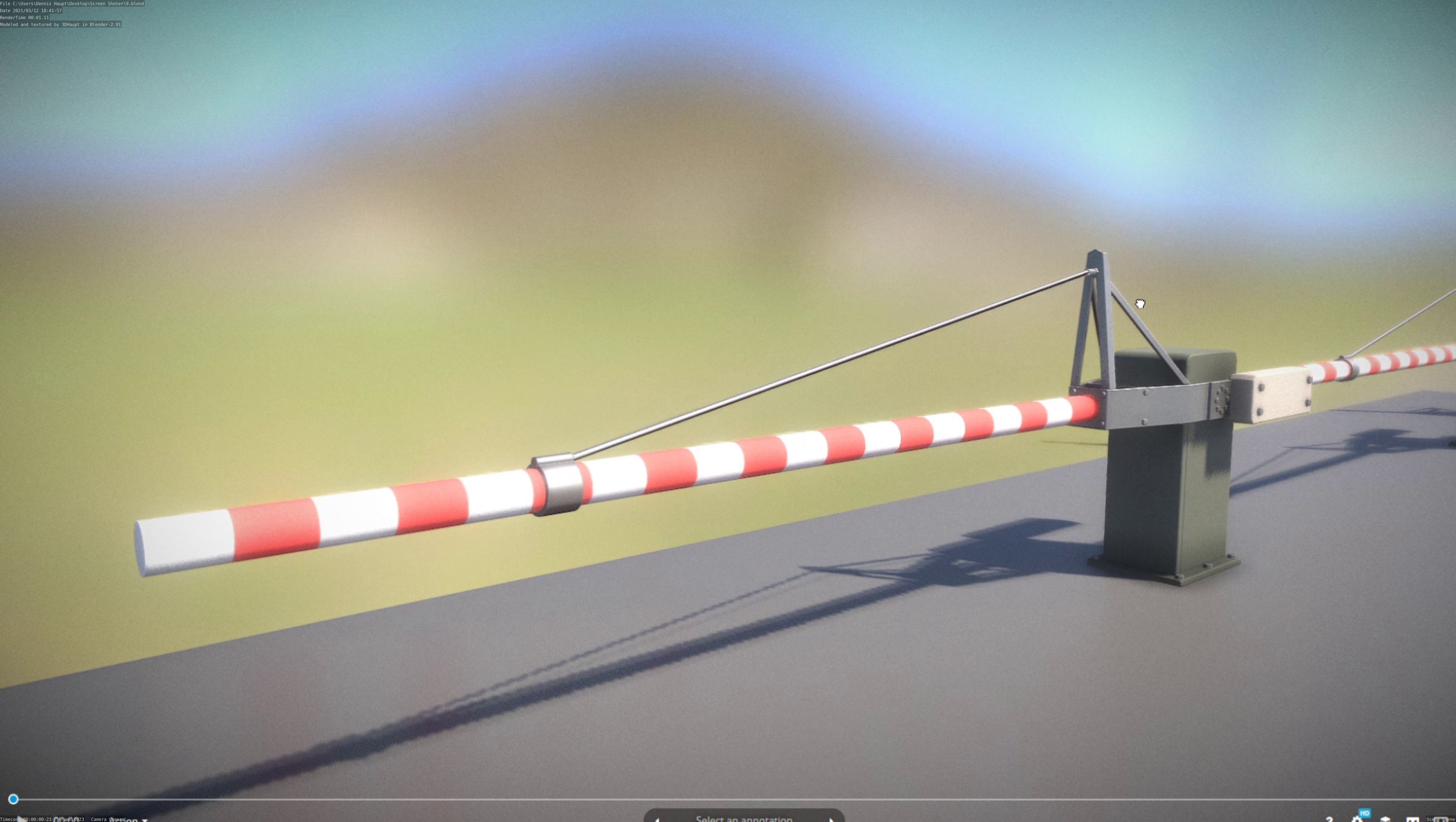 Low-Poly Railroad Barrier 4m Low-poly 3D model_86