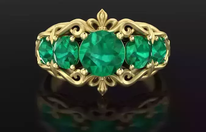 Ring with patterns nd Lilies