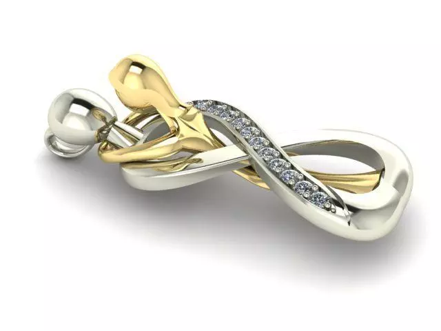 aaabbbccc infinity pendant with diamonds Free 3D print model