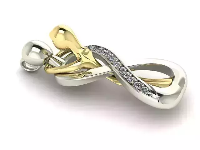 aaabbbccc infinity pendant with diamonds