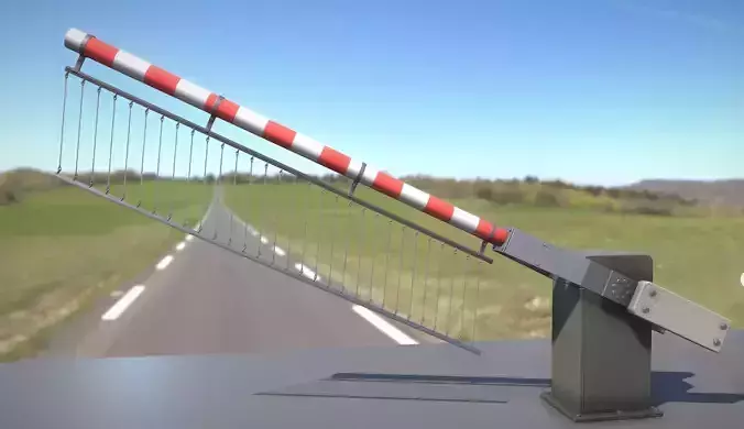 Low-Poly Railroad Barrier 3m Protective Grid Low-poly 3D model