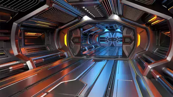 SCI - FI MODULAR CORRIDOR 3 3D model