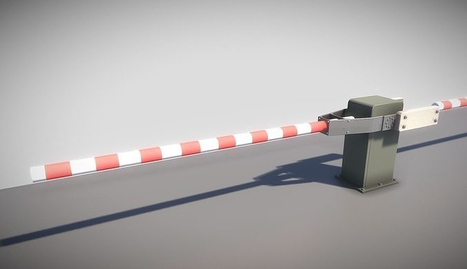 Low-Poly Railroad Barrier 3m Low-poly 3D model