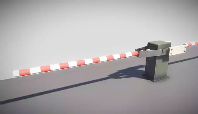 Low-Poly Railroad Barrier 3m Low-poly 3D model