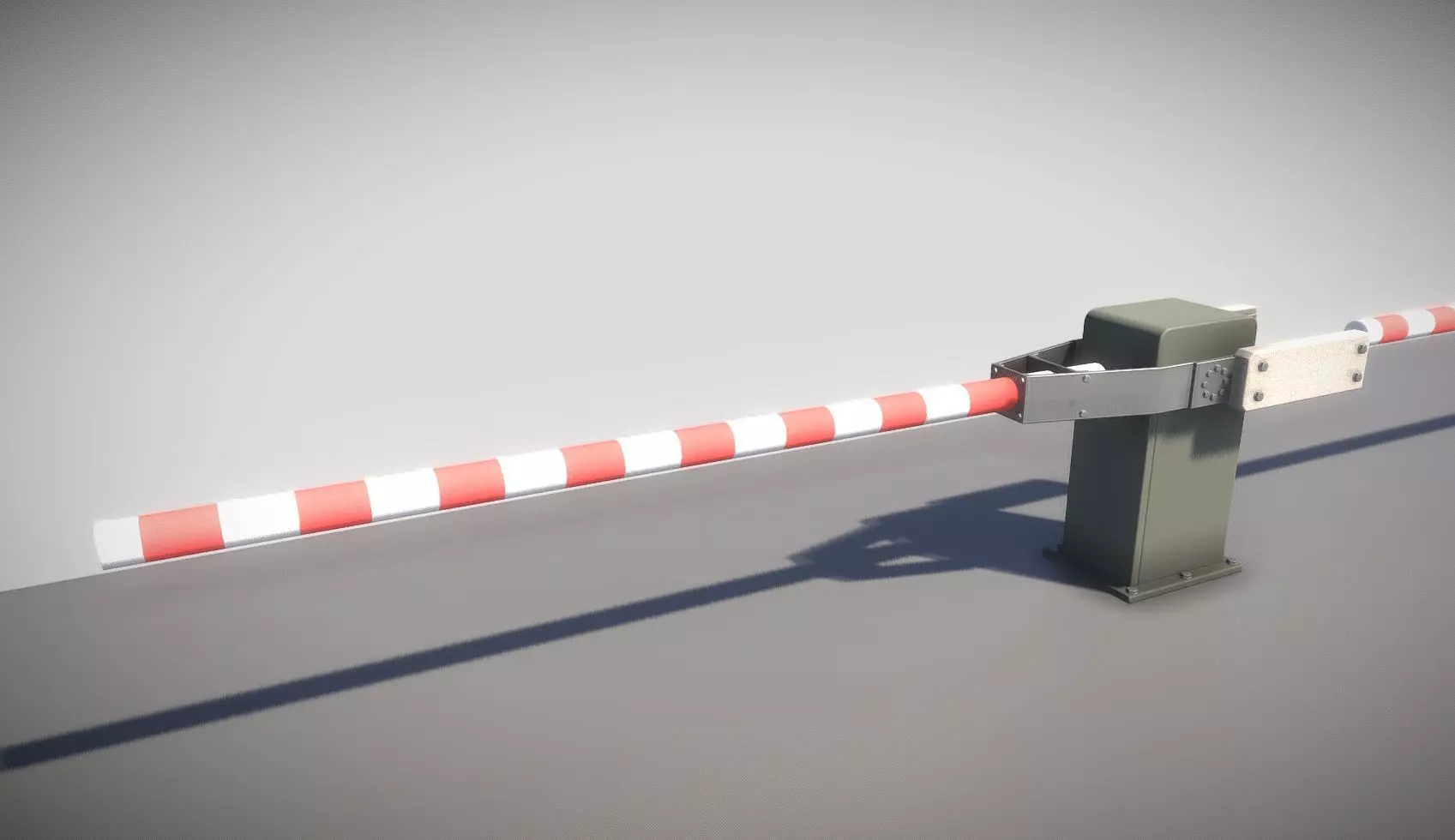 Low-Poly Railroad Barrier 3m Low-poly 3D model_0