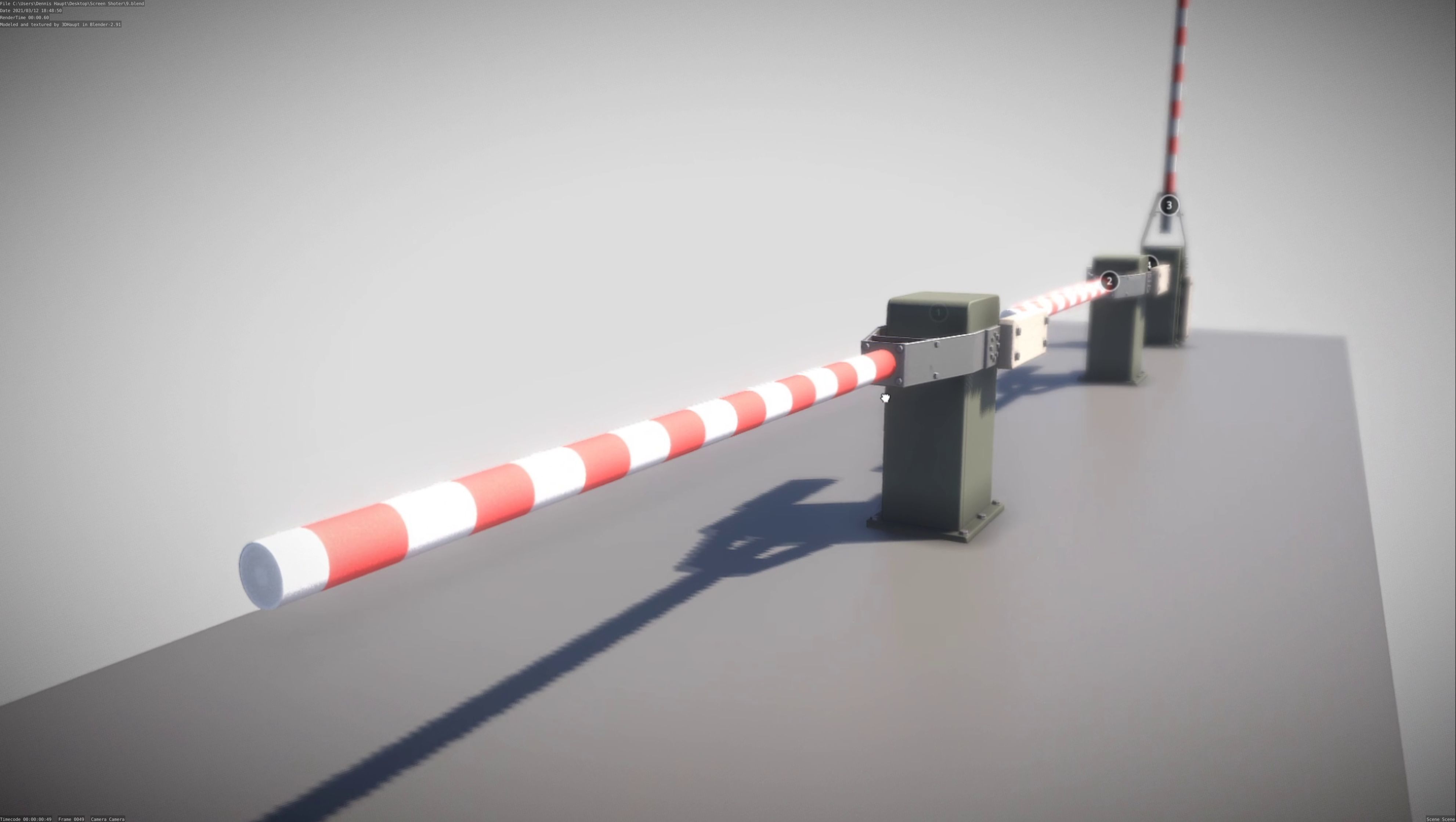 Low-Poly Railroad Barrier 3m Low-poly 3D model_72