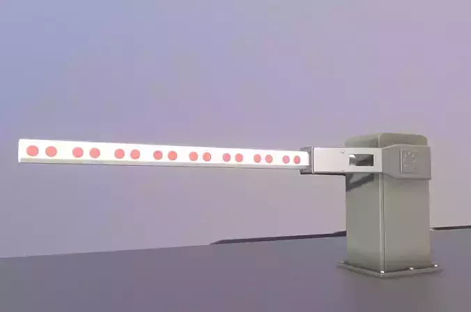 Low-Poly Railroad Barrier 2m   Low-poly 3D model