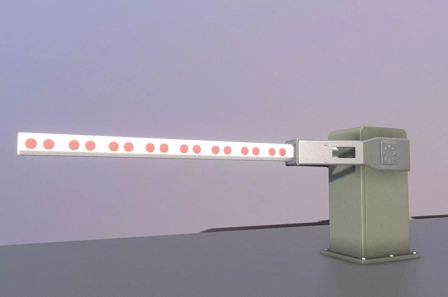 Low-Poly Railroad Barrier 2m Low-poly 3D model_0