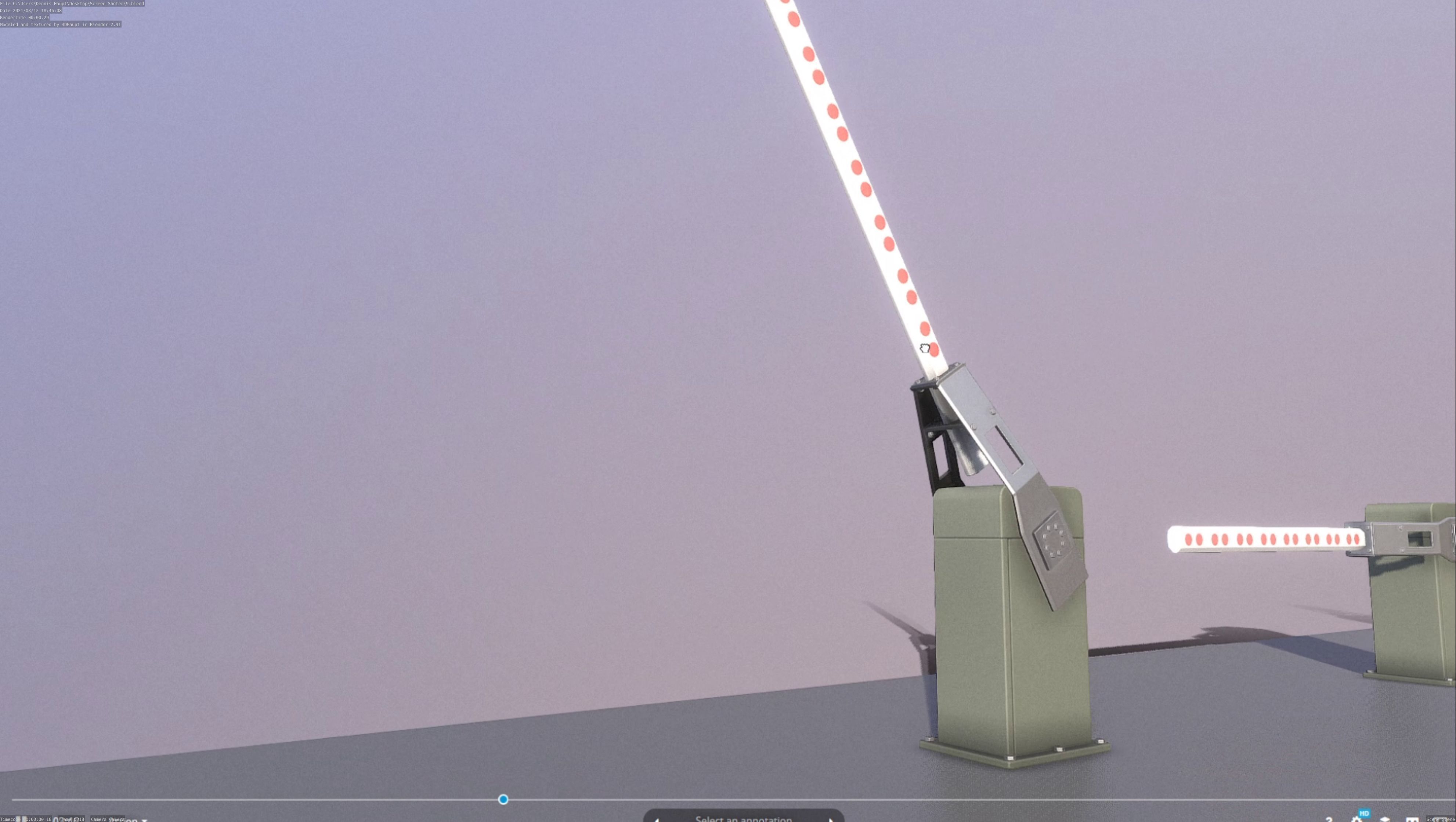 Low-Poly Railroad Barrier 2m Low-poly 3D model_108