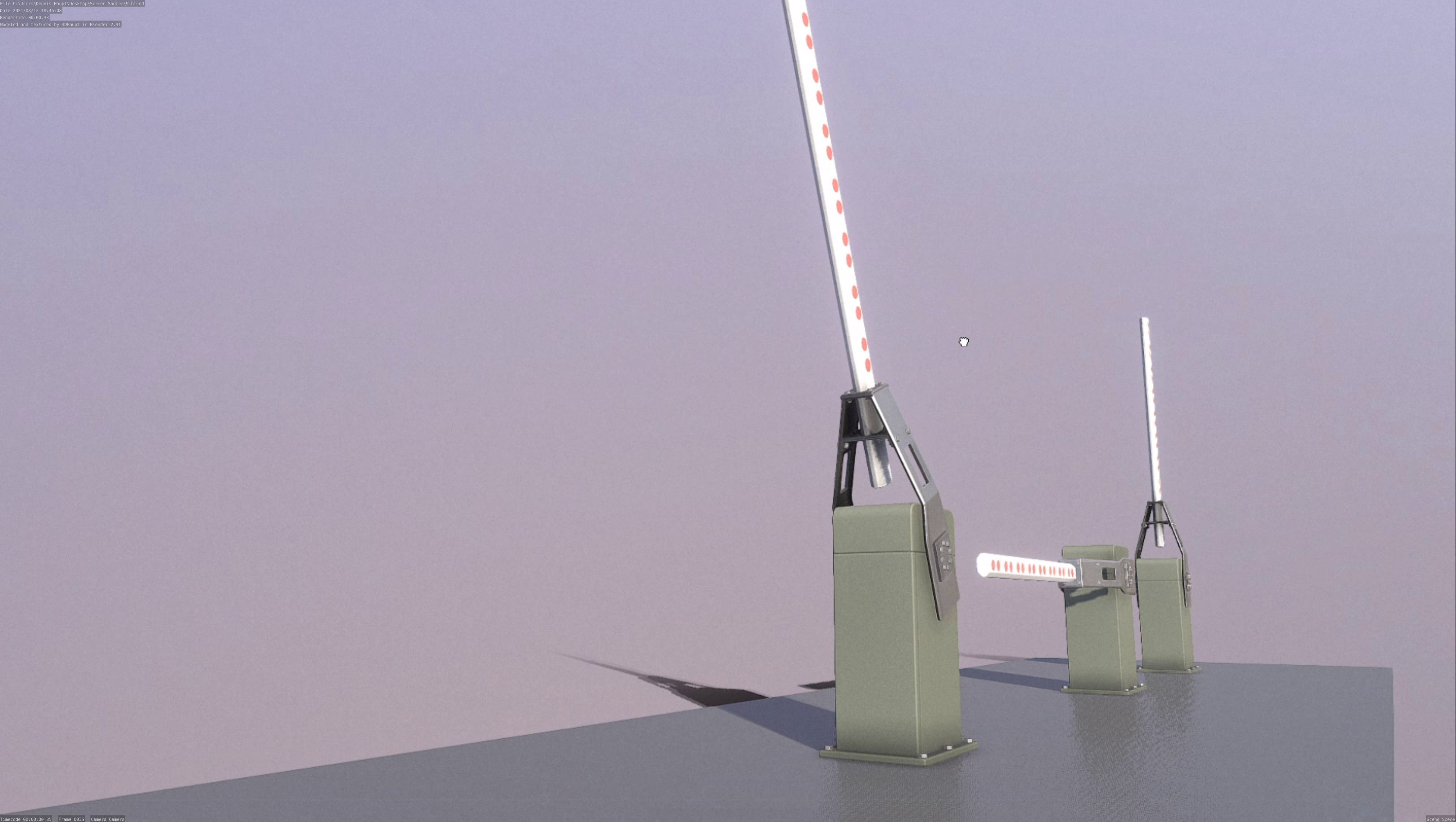 Low-Poly Railroad Barrier 2m Low-poly 3D model_106