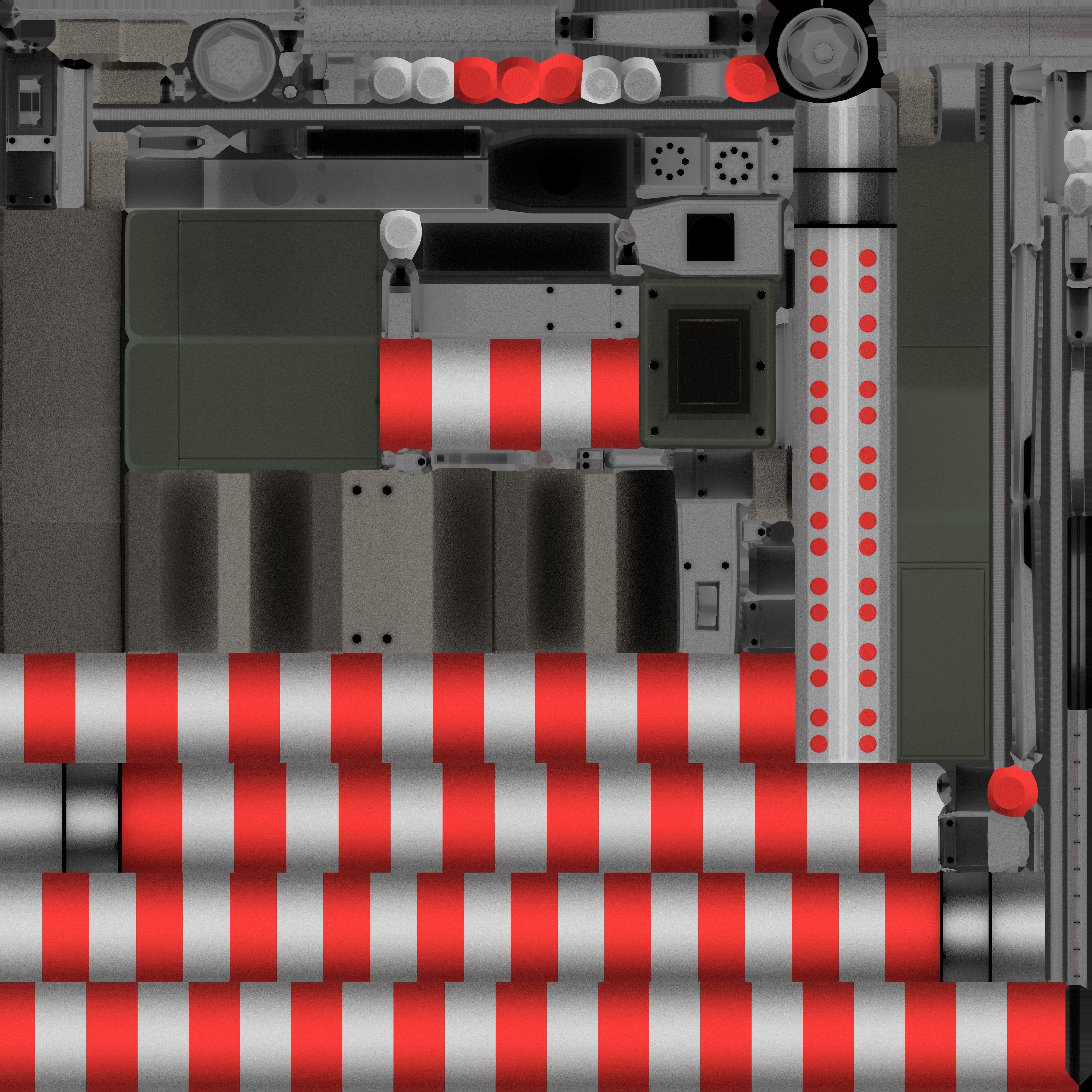 Low-Poly Railroad Barrier 2m Low-poly 3D model_3