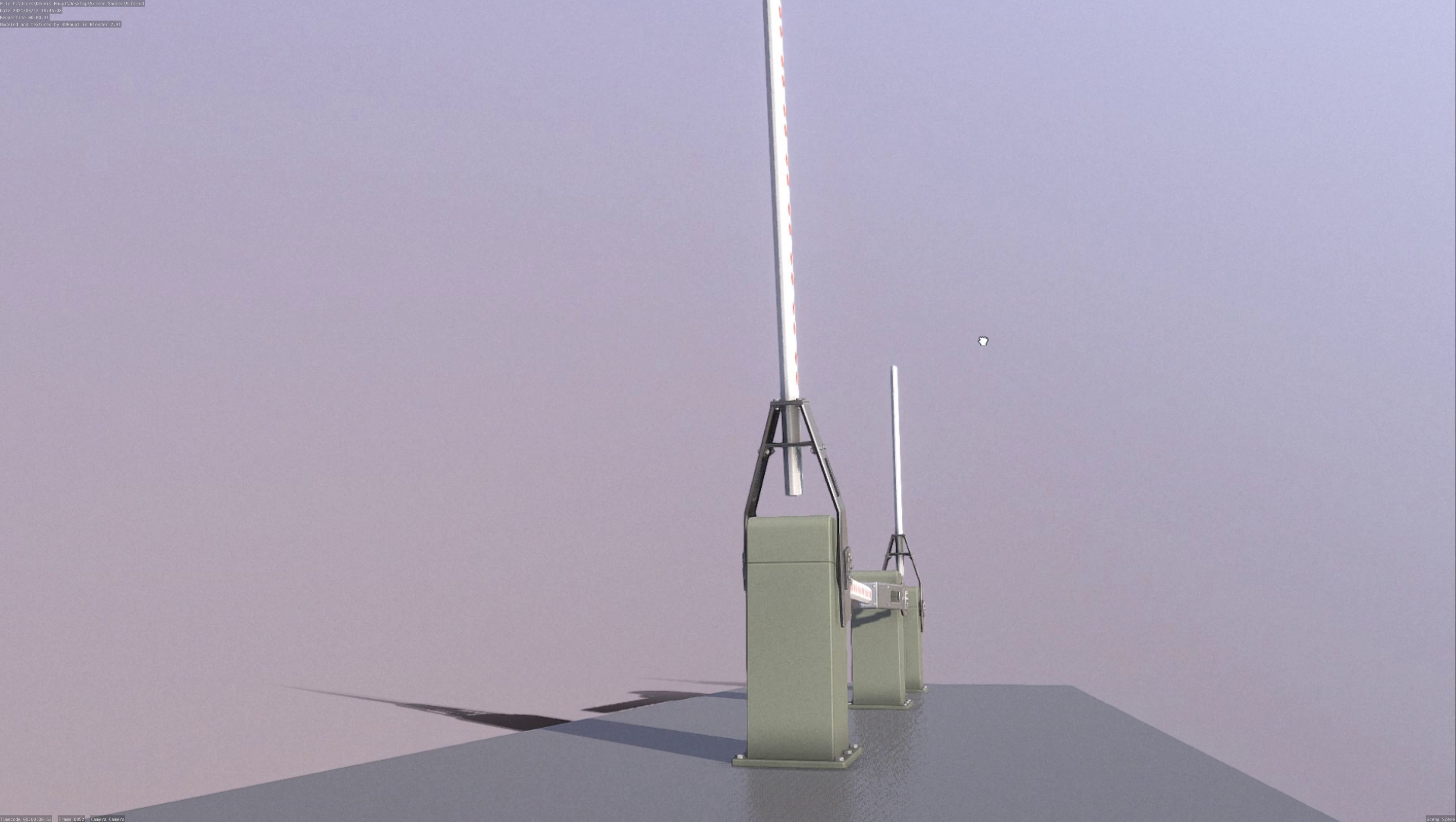 Low-Poly Railroad Barrier 2m Low-poly 3D model_109