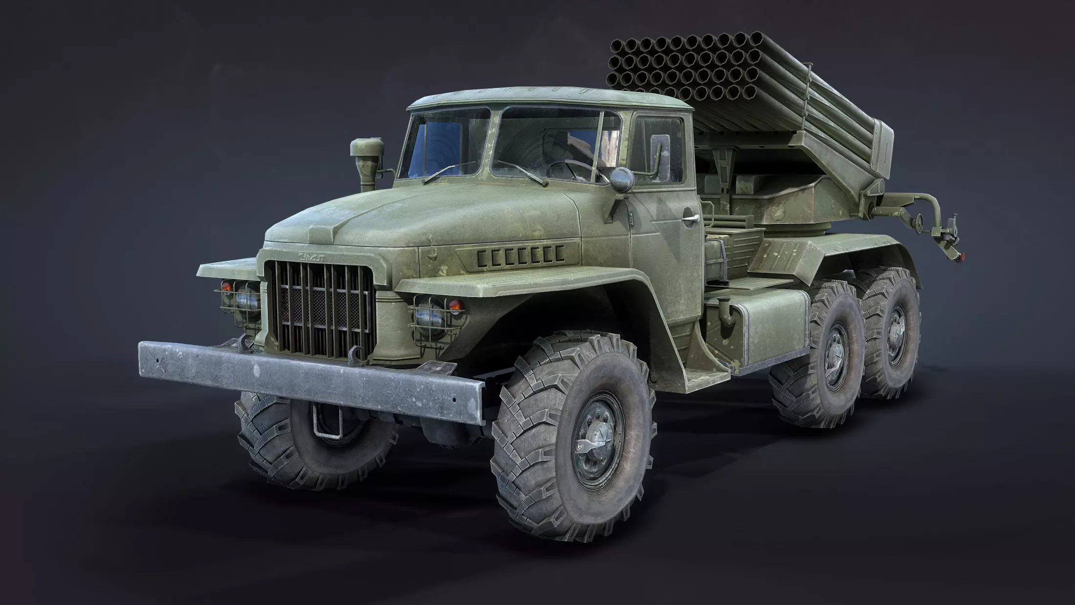 BM-21 Grad Low-poly 3D model_0